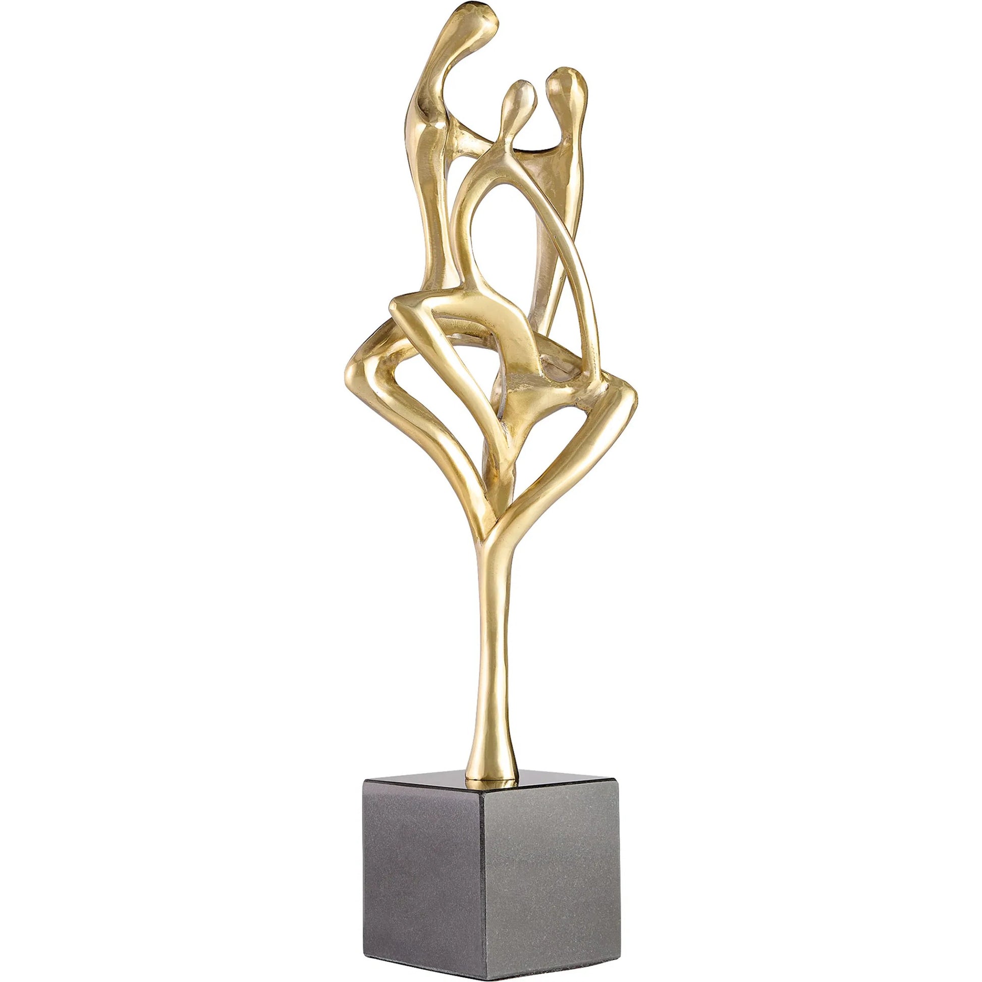 Opus Sculpture by Cyan Design in brass. Made from cast iron, marble in a modern style.