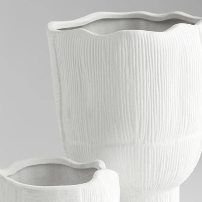 Astreae Pedestal Bowl by Cyan Design in white. Made from unique in a modern style.