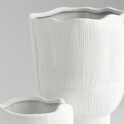Astreae Pedestal Bowl by Cyan Design in white. Made from unique in a modern style.