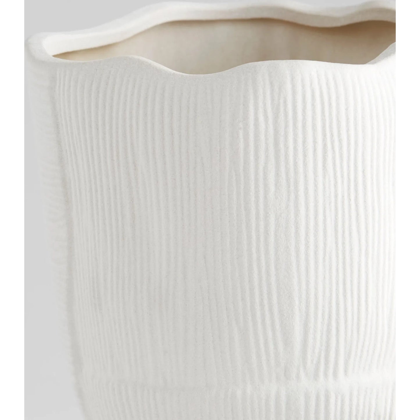 005 SI-1986900 | Closeup | Astreae Pedestal Bowl by Cyan Design in white. Made from unique in a modern style.