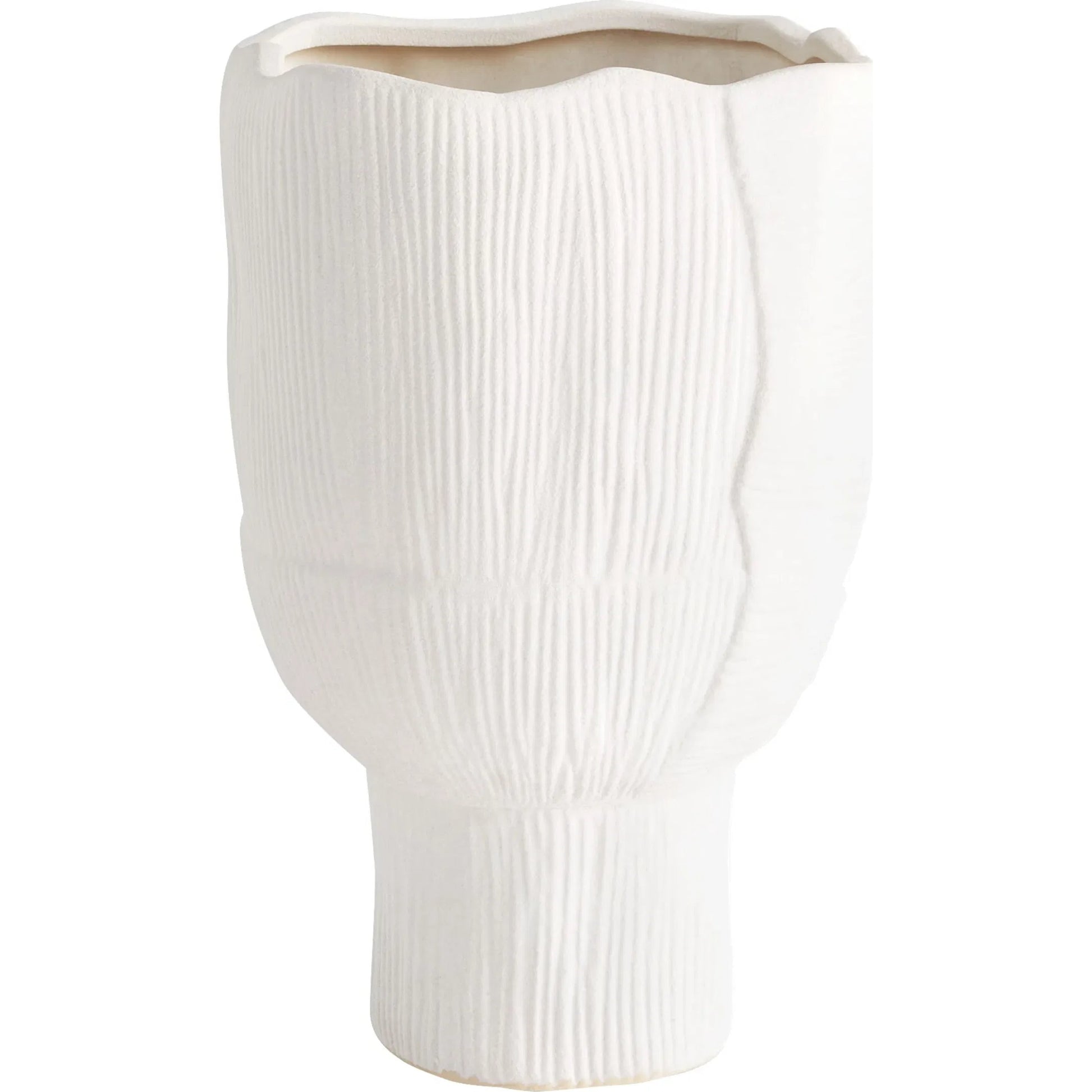 Astreae Pedestal Bowl by Cyan Design in white. Made from unique in a modern style.