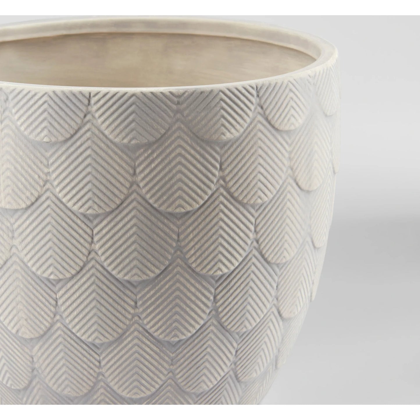 031 SI-1987265 | Closeup | Nereus Planter by Cyan Design in grey. Made from unique in a transitional style.