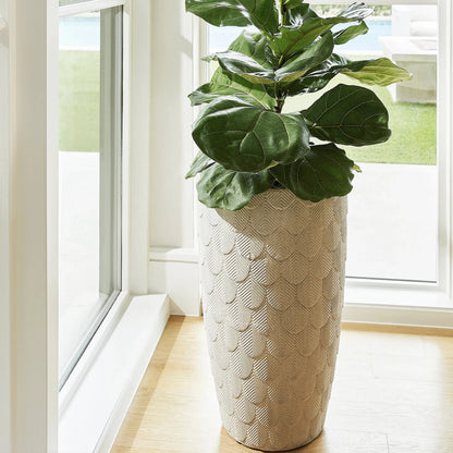 Nereus Tall Planter by Cyan Design in grey. Made from unique in a transitional style.