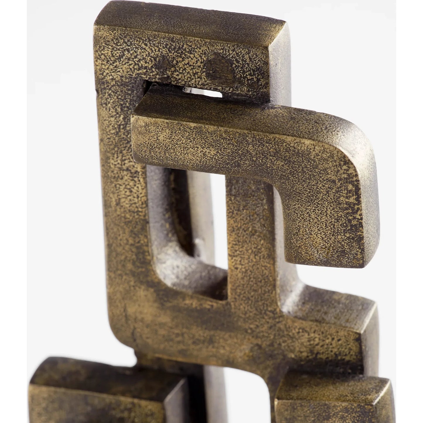002 SI-1987364 | Closeup | Segovia Sculpture by Cyan Design in antique brass. Made from marble, metal in a modern style.