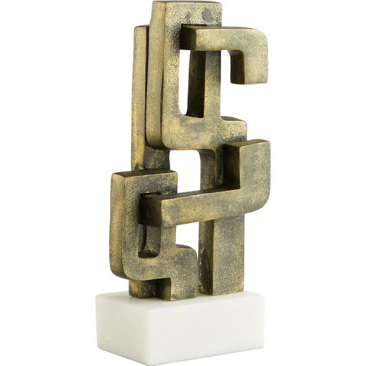 Segovia Sculpture by Cyan Design in antique brass. Made from marble, metal in a modern style.