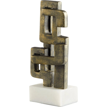 Segovia Sculpture by Cyan Design in antique brass. Made from marble, metal in a modern style.