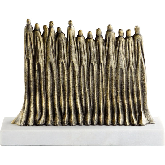 Bravado Sculpture by Cyan Design in antique brass. Made from metal, marble in a modern style.