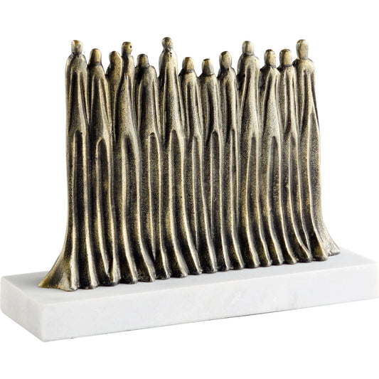Bravado Sculpture by Cyan Design in antique brass. Made from metal, marble in a modern style.