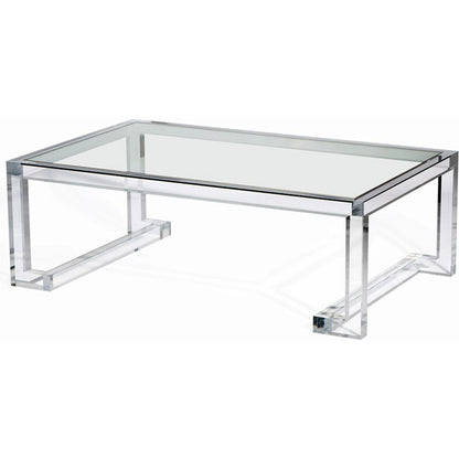 Ava Cocktail Table by Interlude Home in clear. Made from acrylic, glass in a modern style.