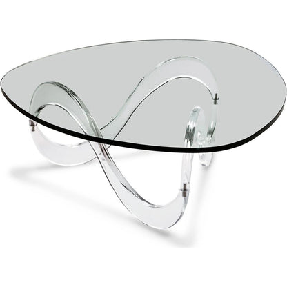Westin Wave Table by Interlude Home in clear, clear glass. Made from acrylic, glass in a modern style.