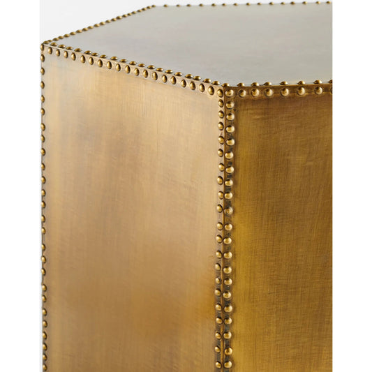 Korio Accent Table by Cyan Design in brass. Made from wood, brass in a modern style.