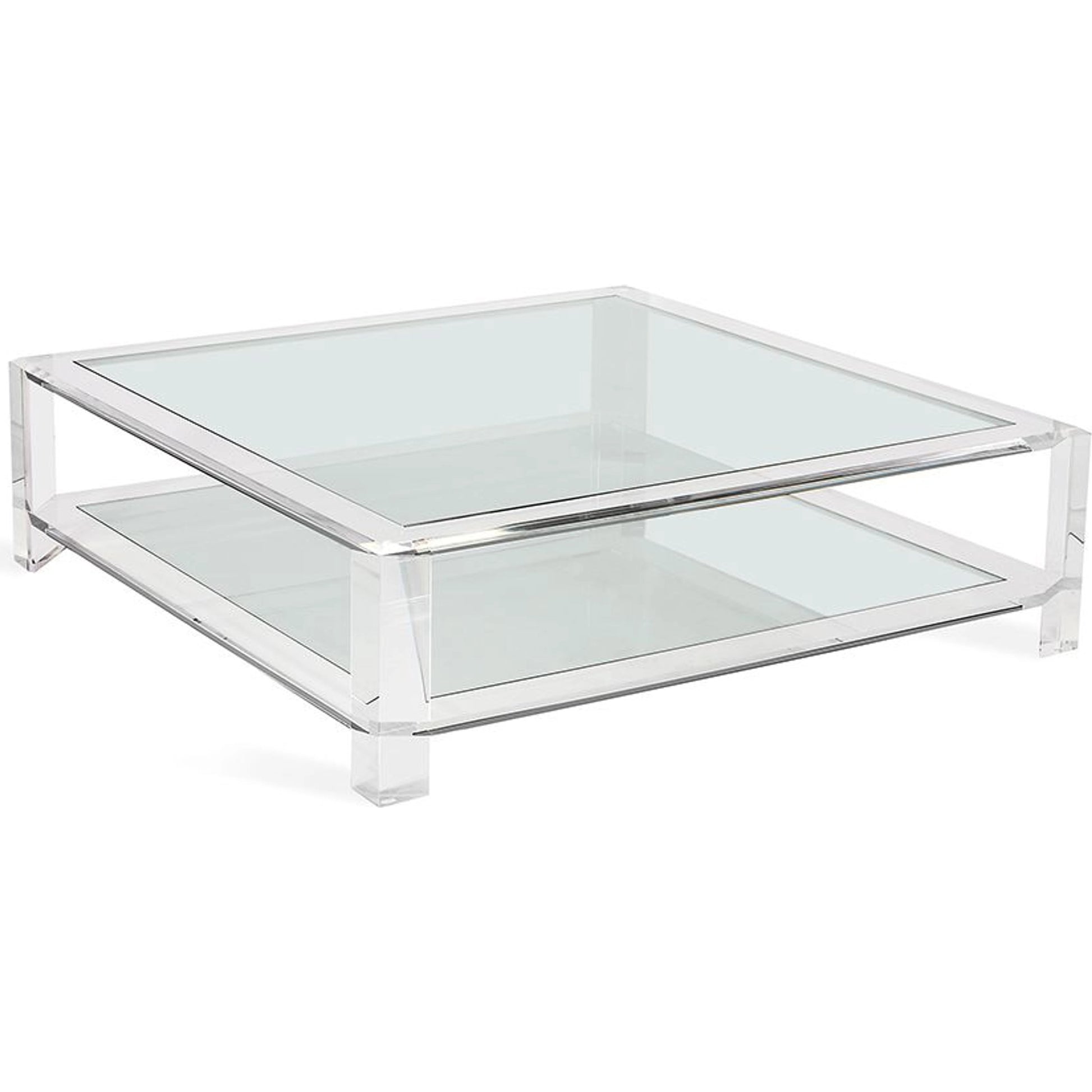 Surrey Square Cocktail by Interlude Home in clear, clear glass. Made from acrylic, glass in a modern style.
