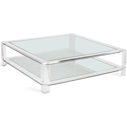 Surrey Square Cocktail by Interlude Home in clear, clear glass. Made from acrylic, glass in a modern style.