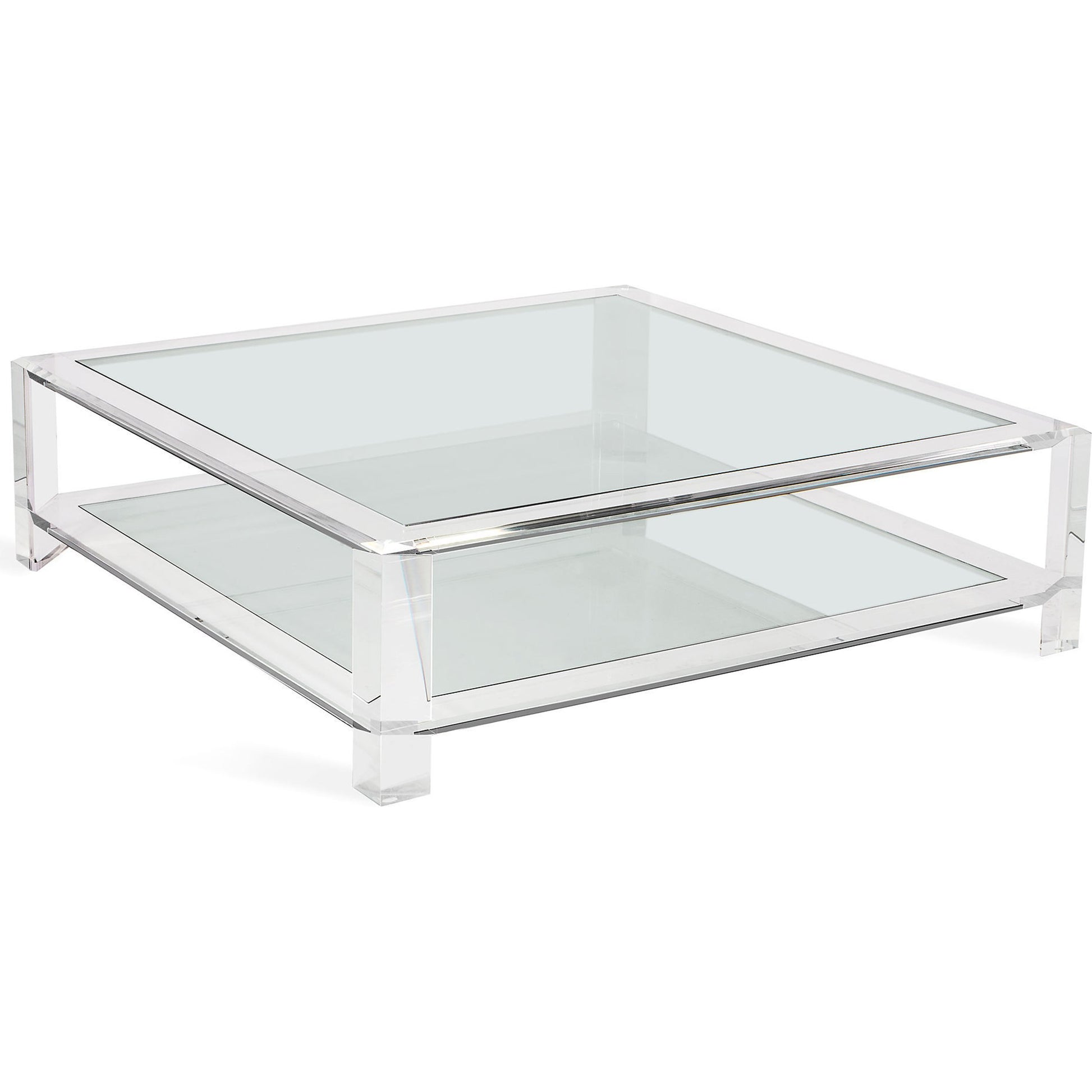 Surrey Square Cocktail by Interlude Home in clear, clear glass. Made from acrylic, glass in a modern style.