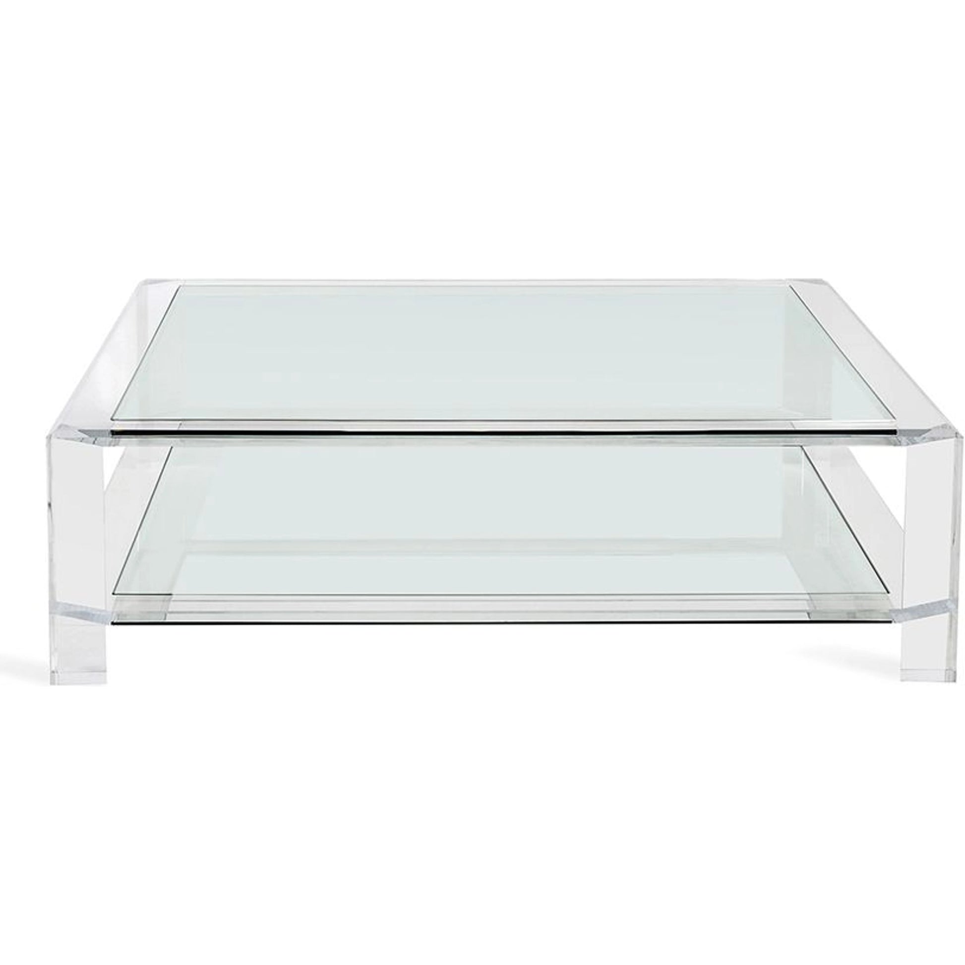 Surrey Square Cocktail by Interlude Home in clear, clear glass. Made from acrylic, glass in a modern style.