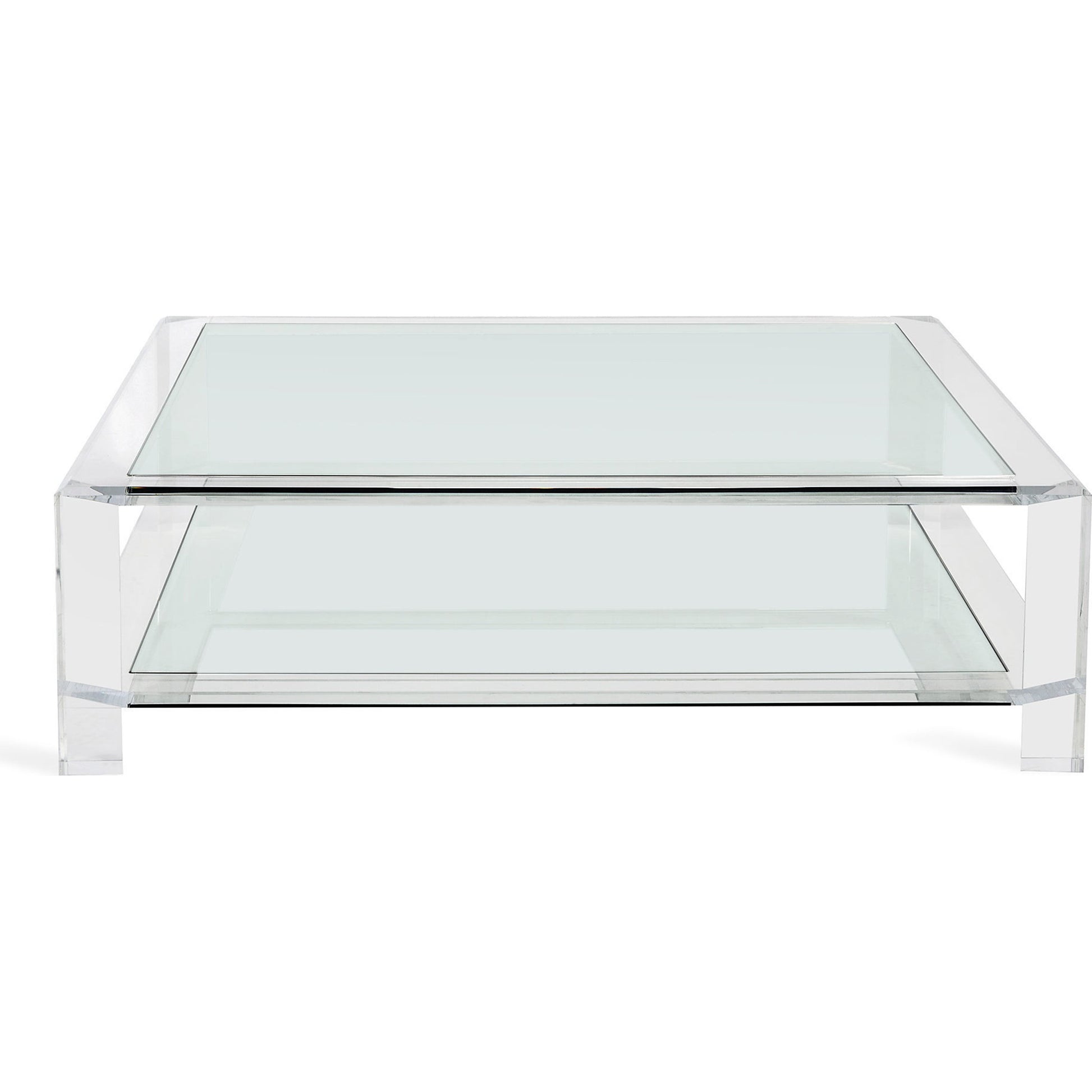 Surrey Square Cocktail by Interlude Home in clear, clear glass. Made from acrylic, glass in a modern style.