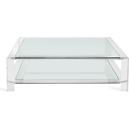 Surrey Square Cocktail by Interlude Home in clear, clear glass. Made from acrylic, glass in a modern style.