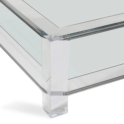 Surrey Square Cocktail by Interlude Home in clear, clear glass. Made from acrylic, glass in a modern style.