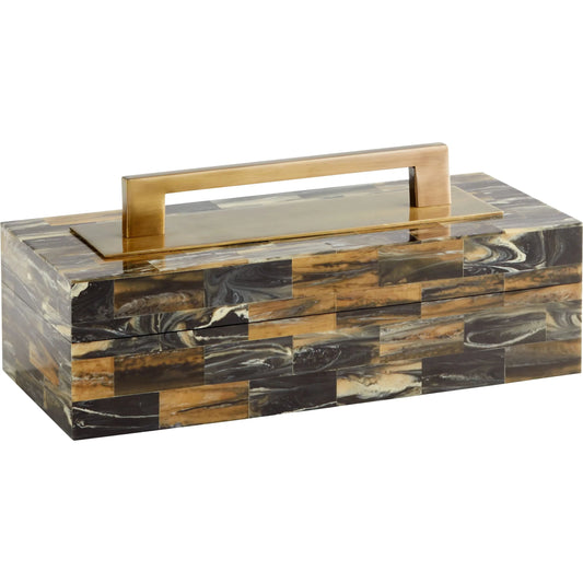 Cairo Box by Cyan Design in antique brass. Made from unique in a modern style.