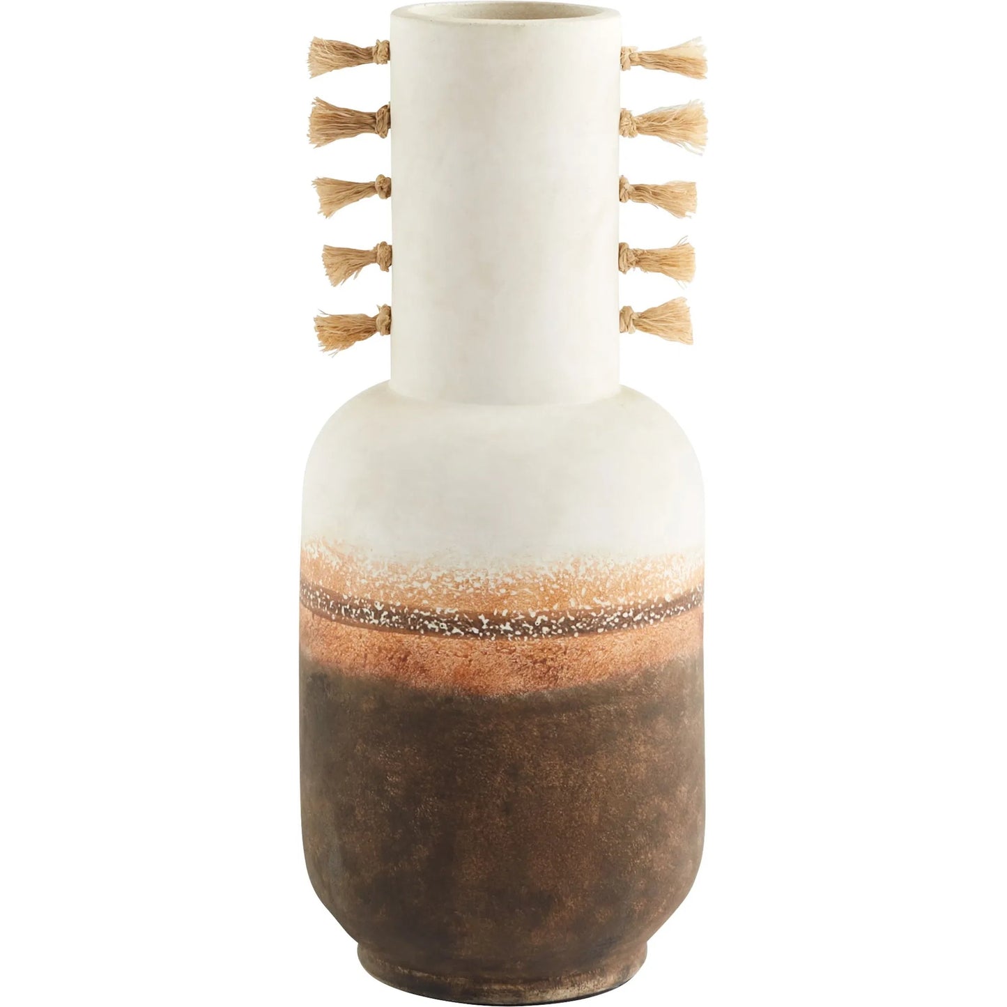 002 SI-1987220 | Primary Silo | Margaret Vase by Cyan Design in ombre, jute. Made from earthernware in a modern style.