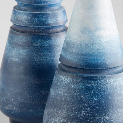 Amarna Vase by Cyan Design in blue ombre. Made from earthernware in a modern style.
