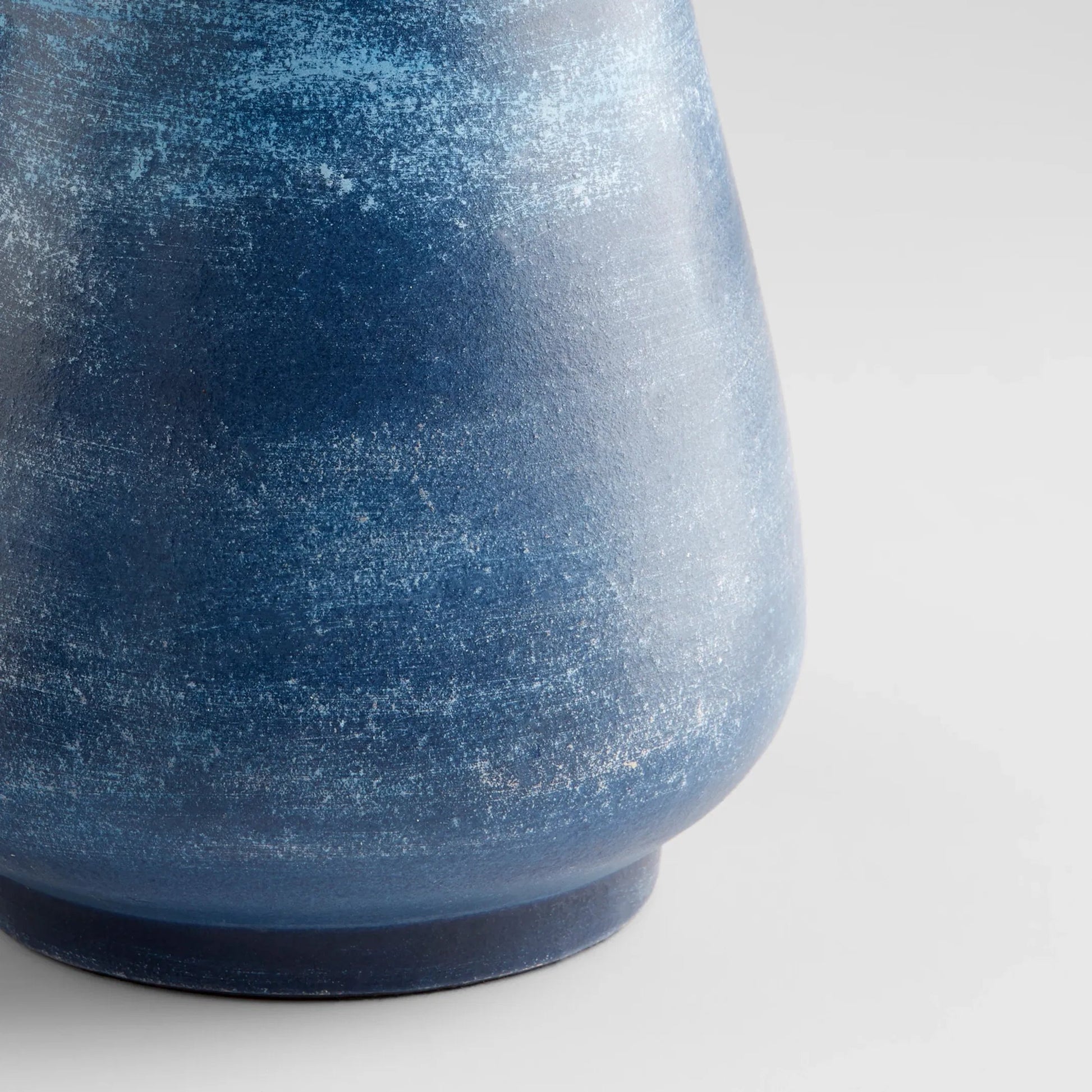 Amarna Vase by Cyan Design in blue ombre. Made from earthernware in a modern style.