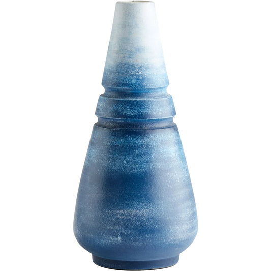 Amarna Vase by Cyan Design in blue ombre. Made from earthernware in a modern style.