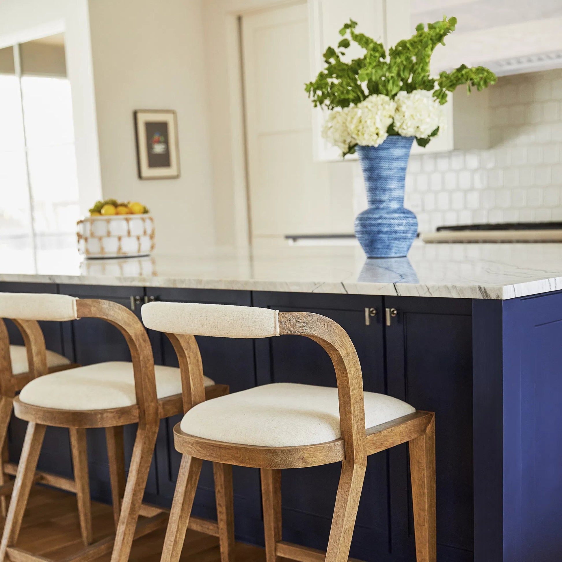 Hopewell Vase by Cyan Design in blue ombre. Made from earthernware in a coastal style.