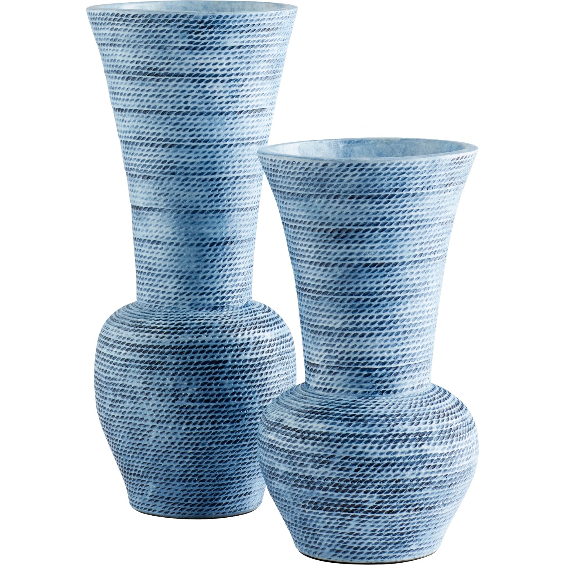 Hopewell Vase by Cyan Design in blue ombre. Made from earthernware in a coastal style.