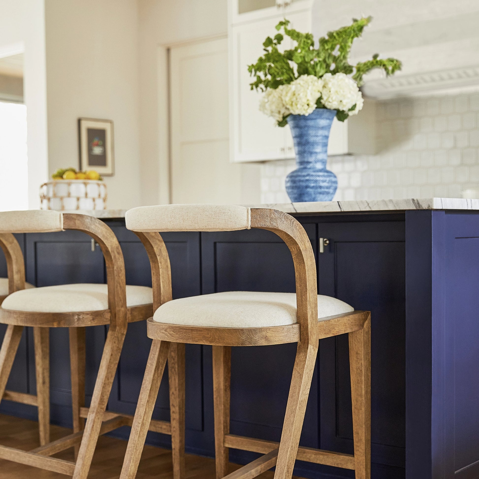 Hopewell Vase by Cyan Design in blue ombre. Made from earthernware in a coastal style.