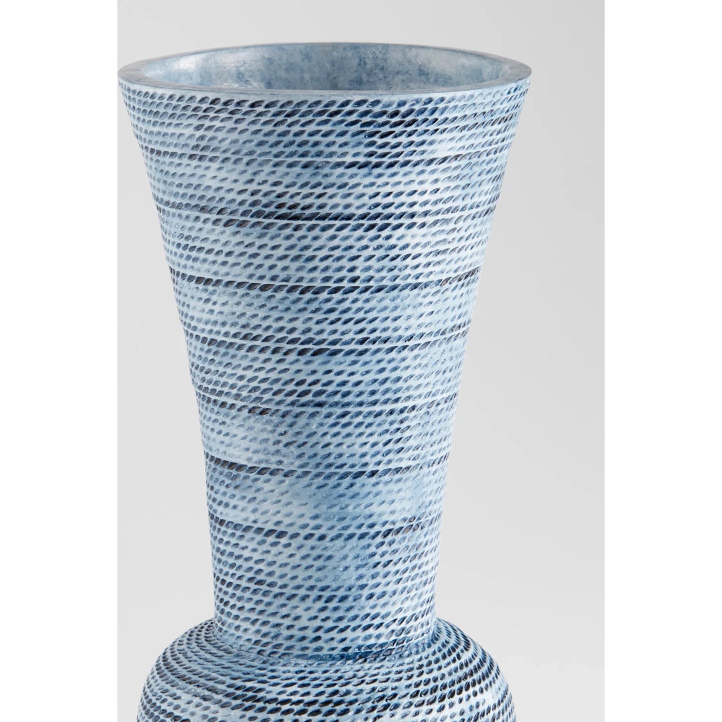 004 SI-1987122 | Closeup | Hopewell Vase by Cyan Design in blue ombre. Made from earthernware in a coastal style.
