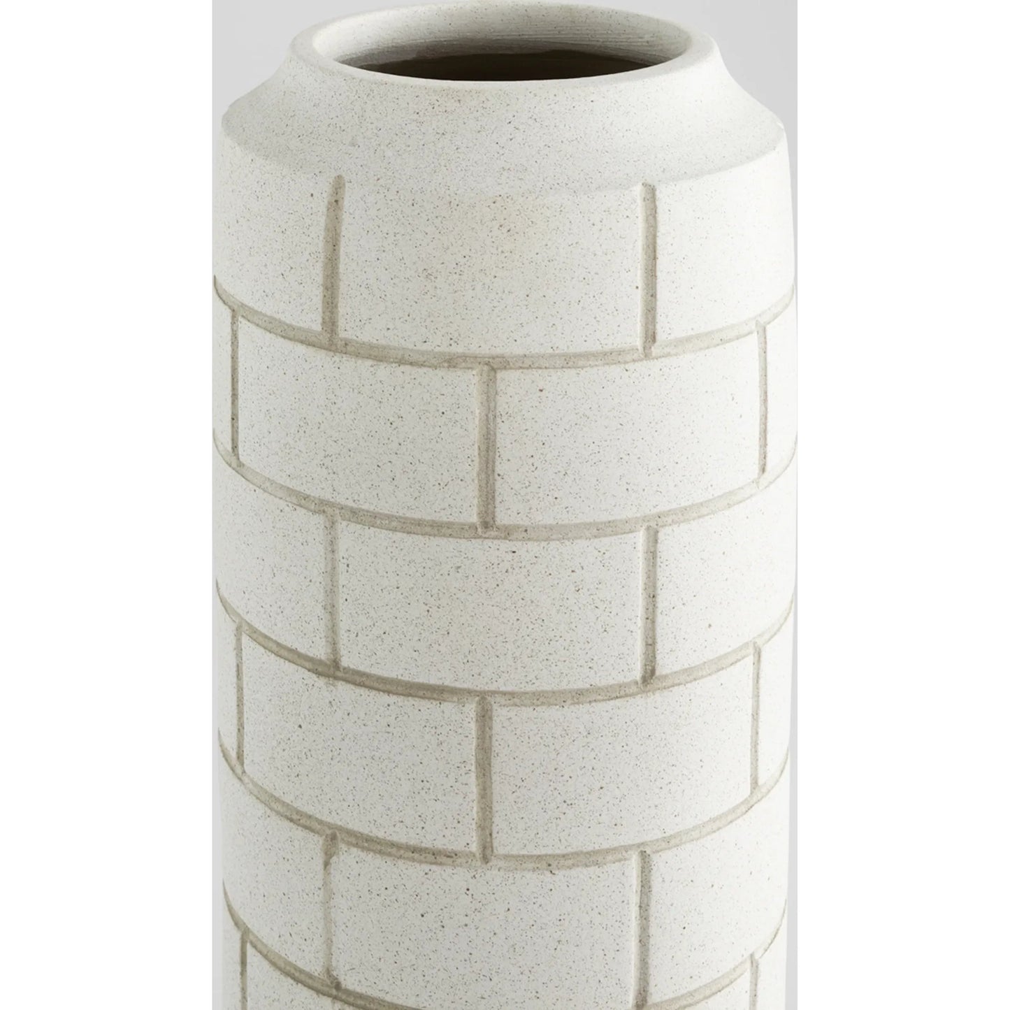 019 SI-1987225 | Closeup | Mason Vase by Cyan Design in matte grey speckle. Made from unique in a modern style.