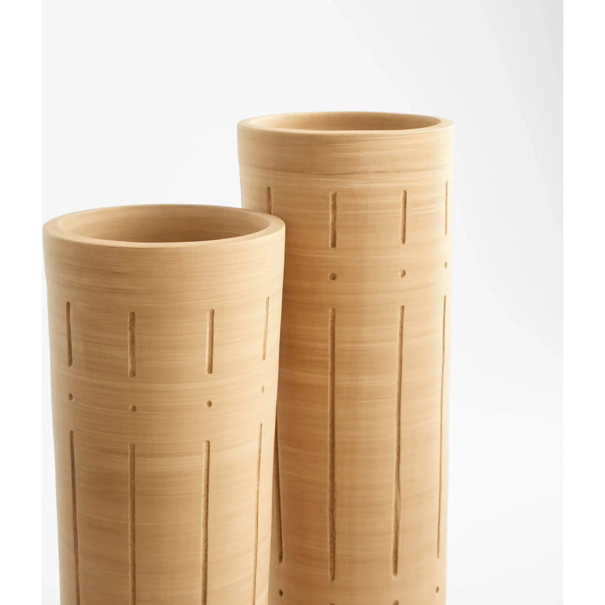Madeira Vase by Cyan Design in matte taupe grey. Made from earthernware in a modern style.