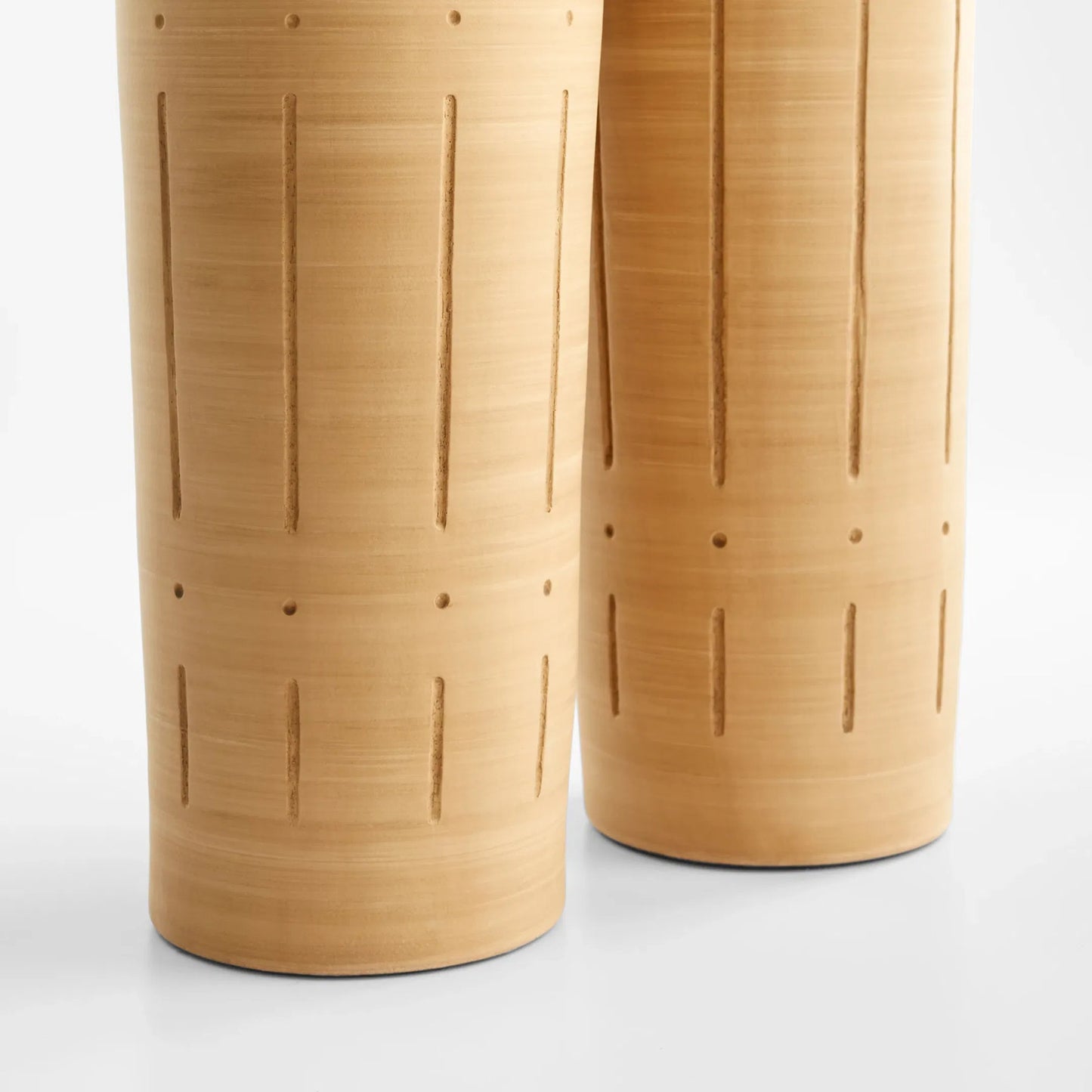 005 SI-1987208 | Closeup | Madeira Vase by Cyan Design in matte taupe grey. Made from earthernware in a modern style.