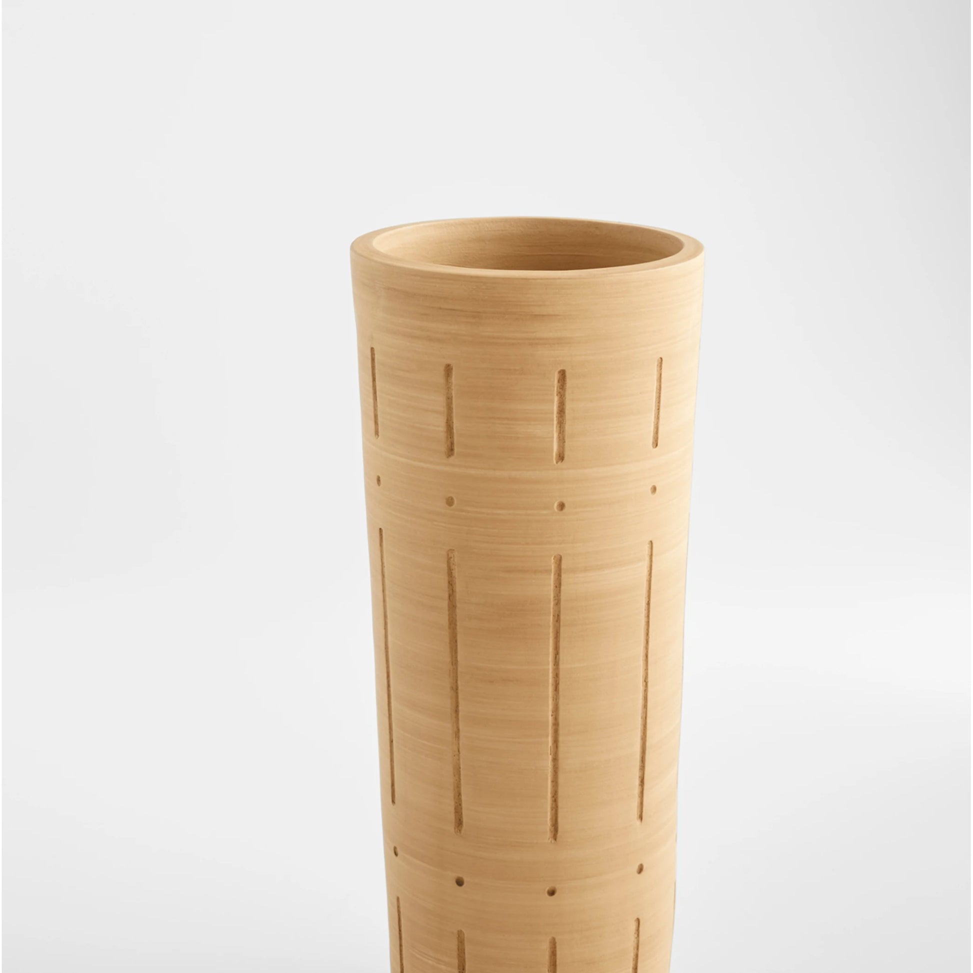 Madeira Vase by Cyan Design in matte taupe grey. Made from earthernware in a modern style.