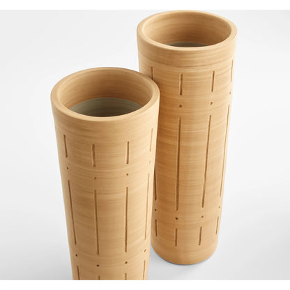 Madeira Vase by Cyan Design in matte taupe grey. Made from earthernware in a modern style.