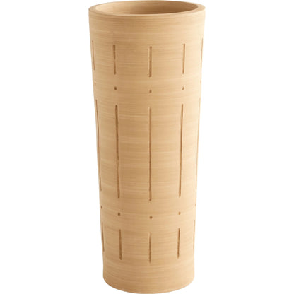 Madeira Vase by Cyan Design in matte taupe grey. Made from earthernware in a modern style.