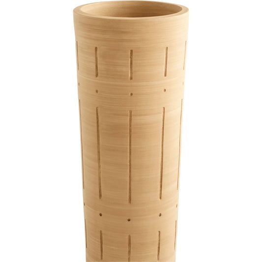 Madeira Vase by Cyan Design in matte taupe grey. Made from earthernware in a modern style.