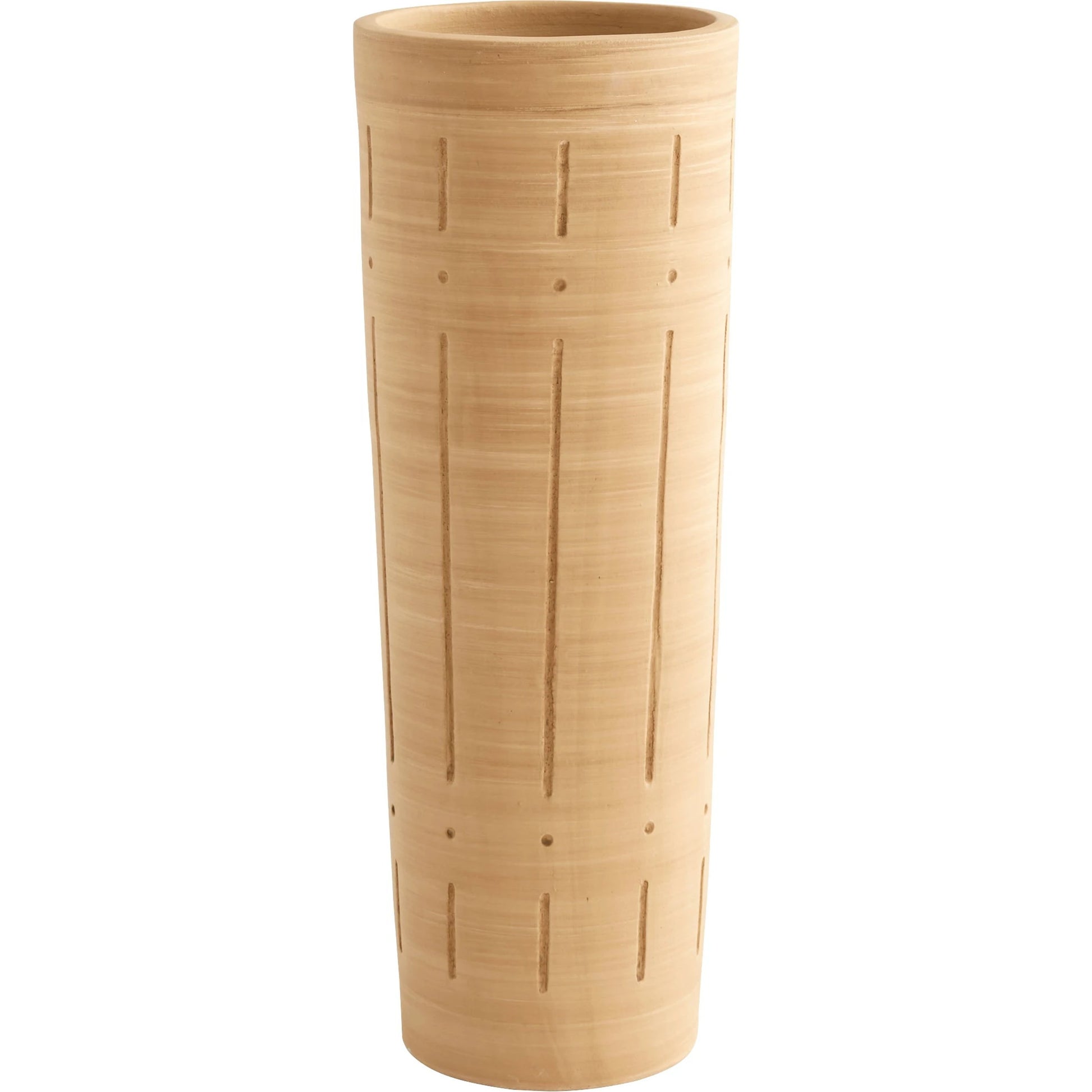 Madeira Vase by Cyan Design in matte taupe grey. Made from earthernware in a modern style.