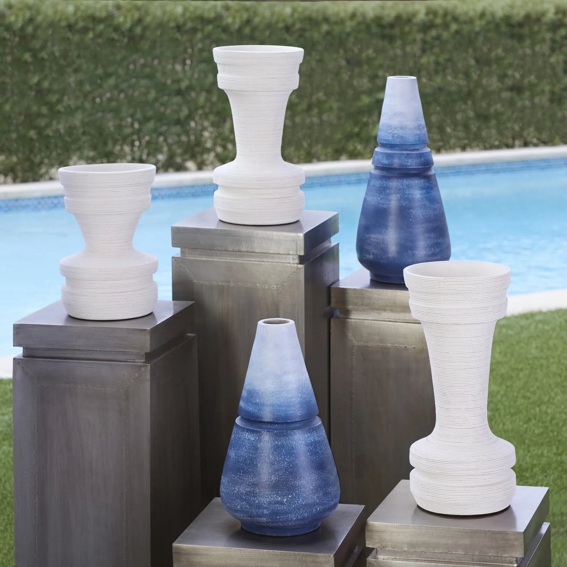 Taras Vase by Cyan Design in latte white. Made from earthernware in a transitional style.