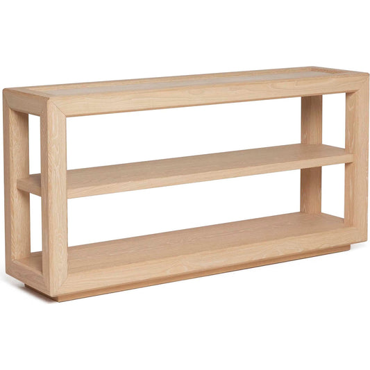 Walsh Console Table by Interlude Home in saddle, honey. Made from oak, marble in a unique style.
