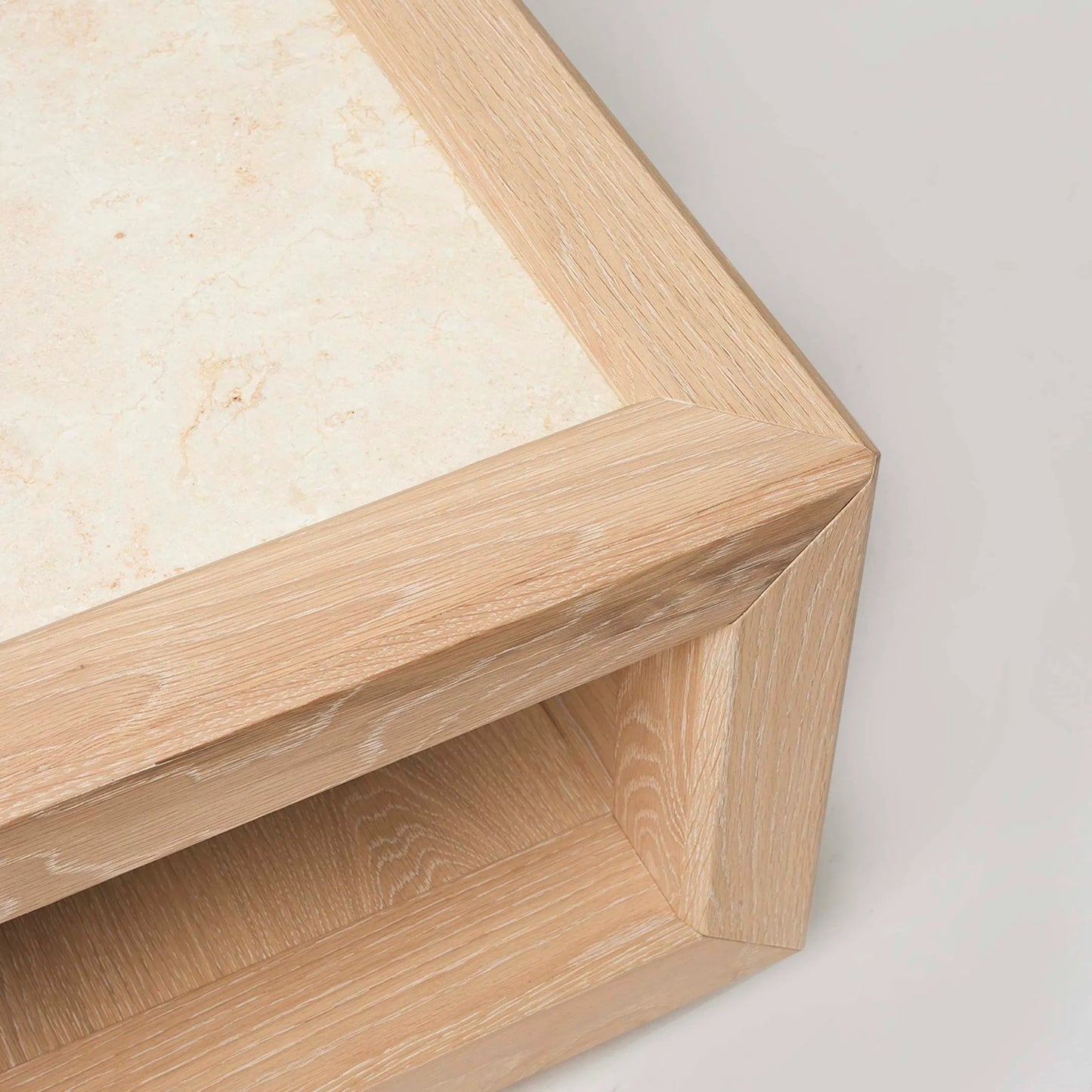 003 SI-2374607 | Closeup | Walsh Cocktail Table by Interlude Home in saddle, honey. Made from oak, marble in a transitional style.