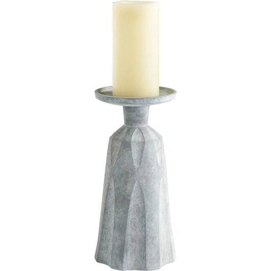 Attalus Candle Holder by Cyan Design in tapered grey. Made from earthernware in a modern style.