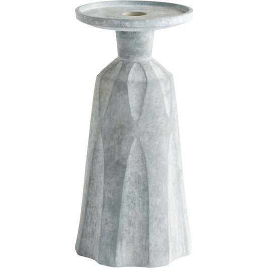 Attalus Candle Holder by Cyan Design in tapered grey. Made from earthernware in a modern style.