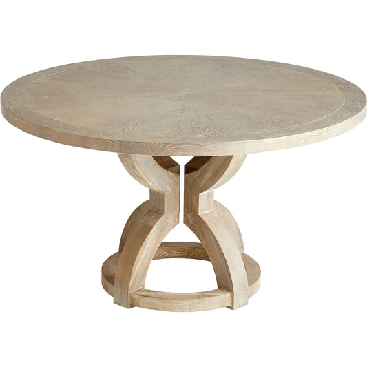 Zeno Dining Table by Cyan Design in washed oak. Made from oak in a transitional style.