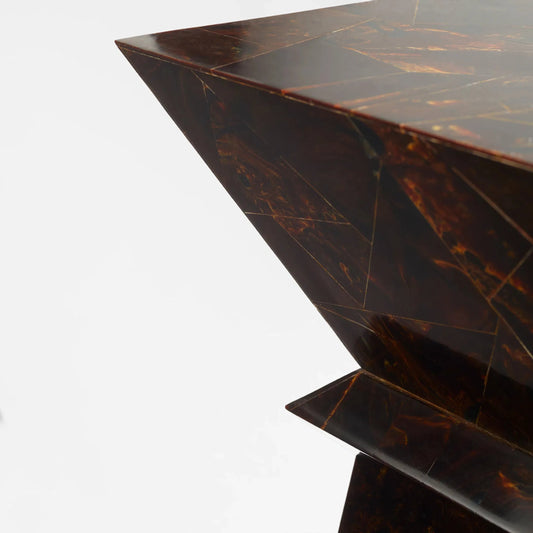 Taurus Accent Table by Cyan Design in brown. Made from mdf, faux horn in a modern style.