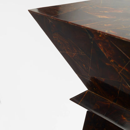Taurus Accent Table by Cyan Design in brown. Made from mdf, faux horn in a modern style.