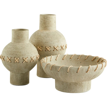Eratos Vase by Cyan Design in natural clay. Made from earthernware, jute in a cottage & farmhouse style.