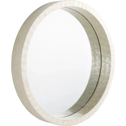 Triton Round Mirror by Cyan Design. Made from capiz, wood, mirrored glass in a modern style.