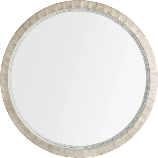 Triton Round Mirror by Cyan Design. Made from capiz, wood, mirrored glass in a modern style.